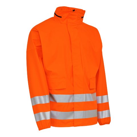 PU visible regnjakke med reflekser